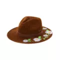 '60s Flower Embroidered Hippie Hat at Spencer's