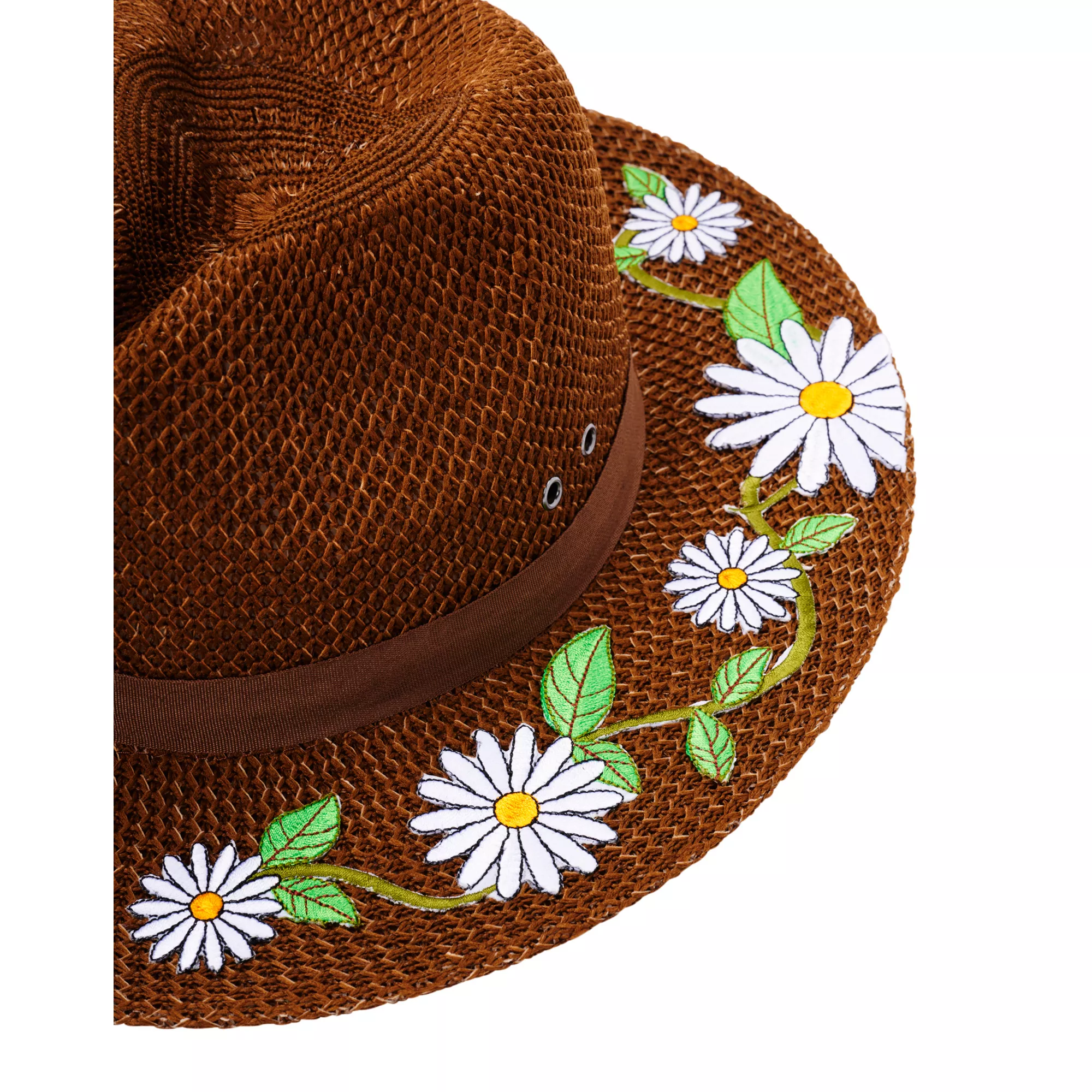 '60s Flower Embroidered Hippie Hat at Spencer's