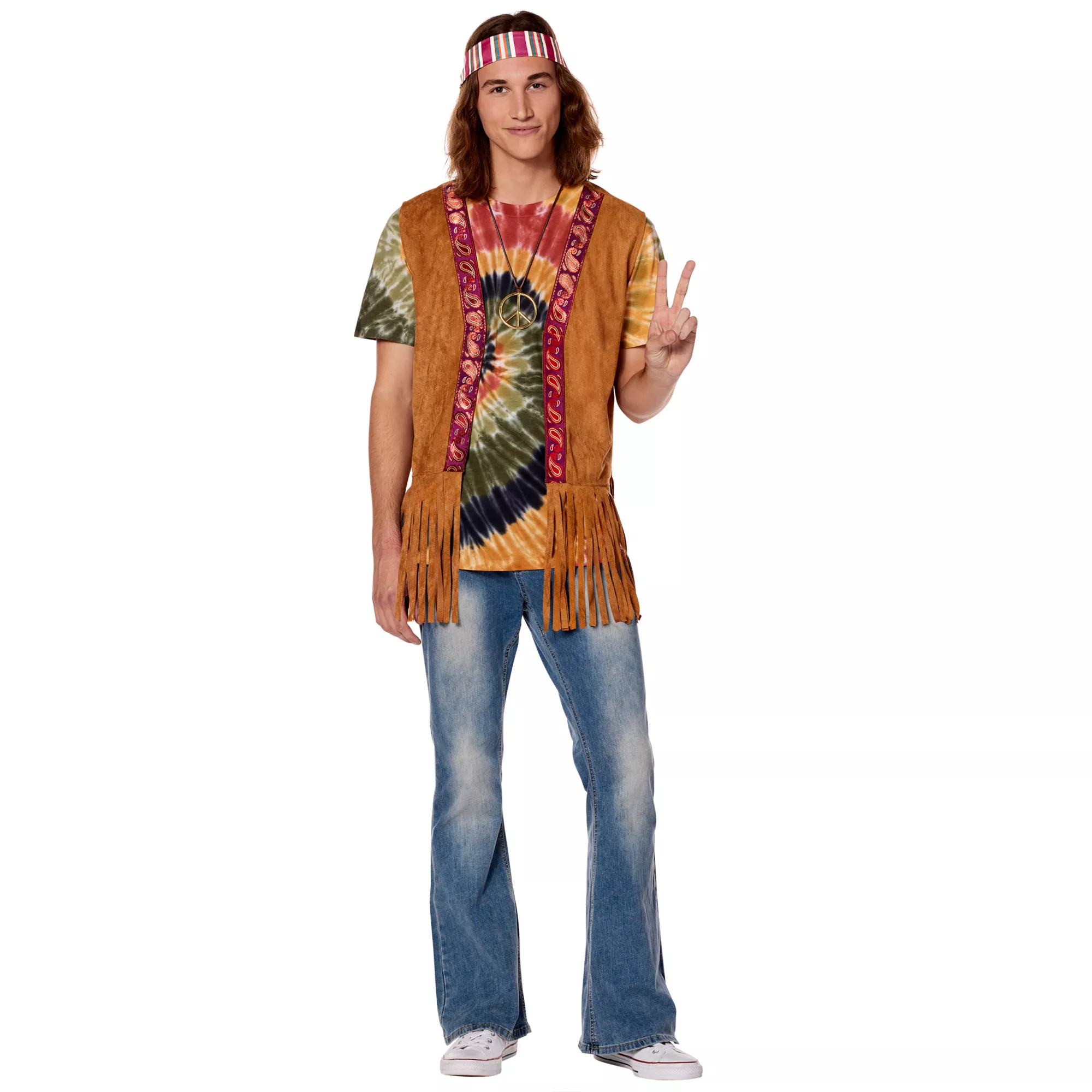 Adult Peace Hippie Fringe Vest at Spencer's
