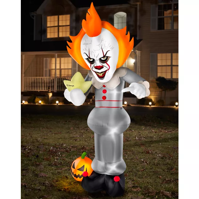 12 Ft Pennywise Light-Up Inflatable Decoration - It at Spirit Halloween