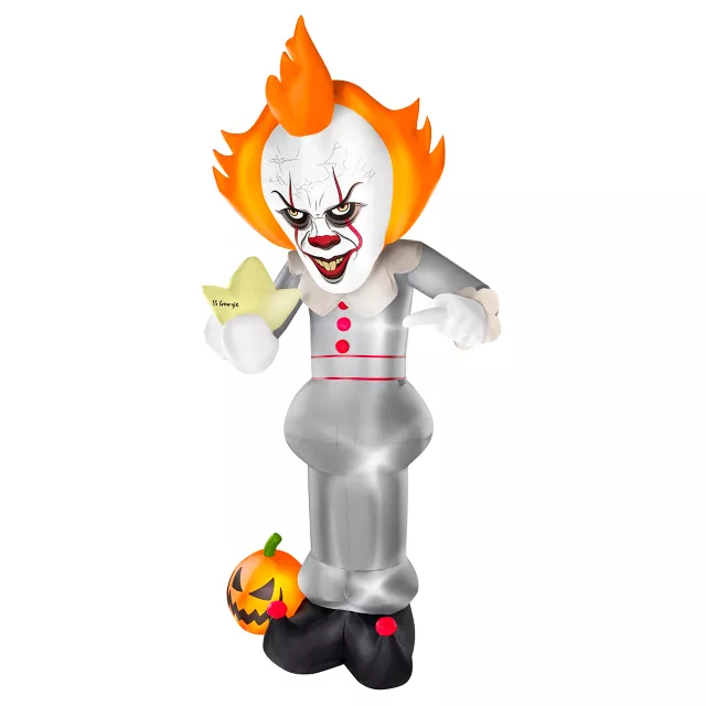 12 Ft Pennywise Light-Up Inflatable Decoration - It at Spirit Halloween