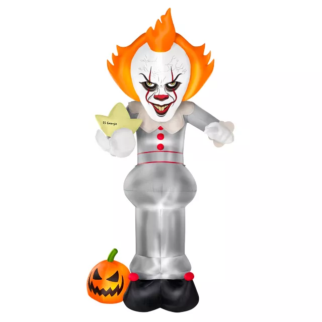 12 Ft Pennywise Light-Up Inflatable Decoration - It at Spirit Halloween