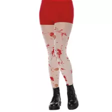 Blood Splatter White Tights at Spencer's