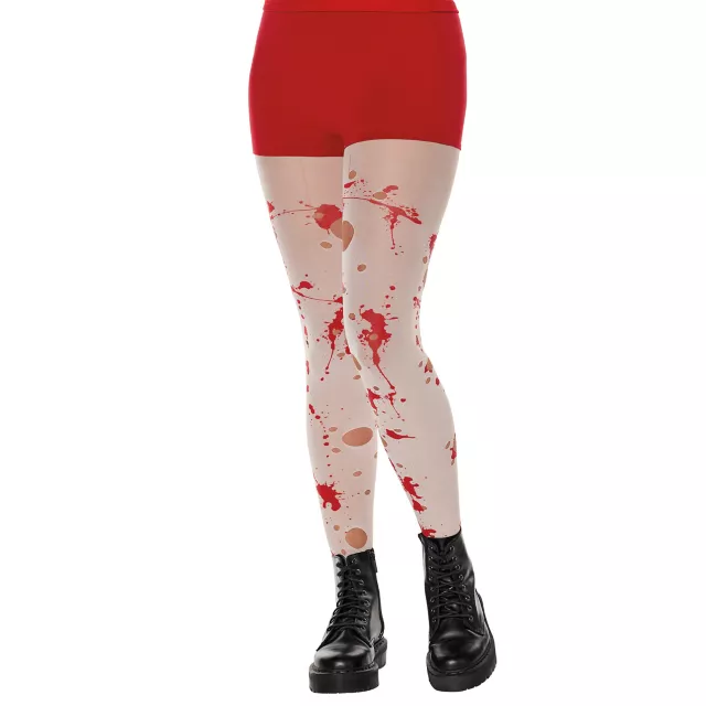 Blood Splatter White Tights at Spencer's