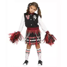 Kids Ghost Face Varsity Cheer Costume at Spirit Halloween