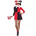 Adult Harley Quinn Red and Black Dress Costume - DC Villains at Spirit Halloween