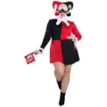 Adult Harley Quinn Red and Black Dress Costume - DC Villains at Spirit Halloween