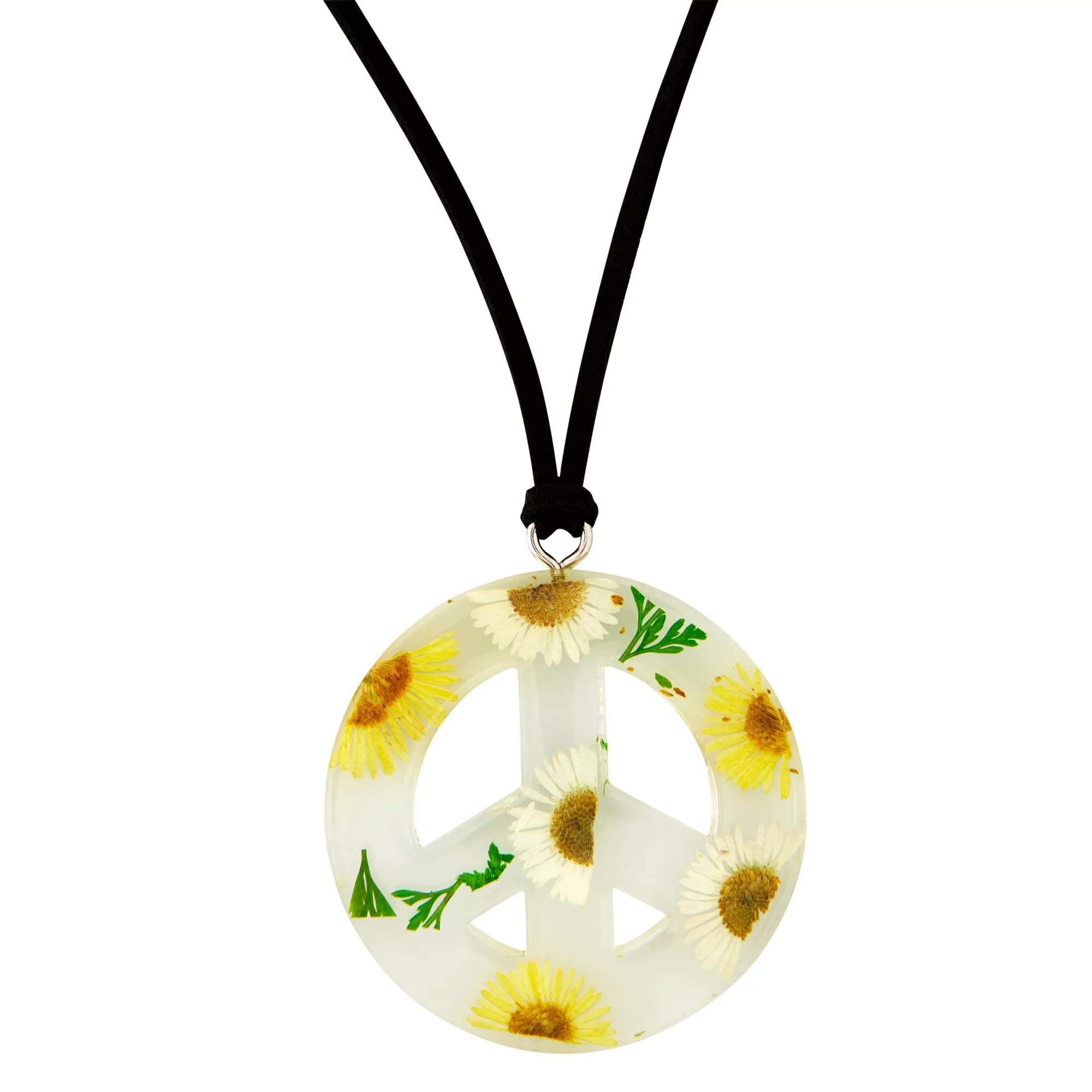 '60s Sunflower Peace Necklace at Spencer's