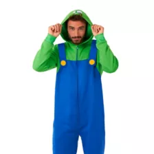 Adult Luigi Hooded Jumpsuit - Super Mario Bros. at Spirit Halloween