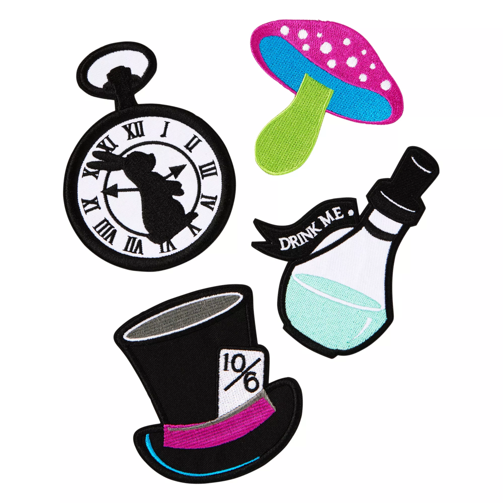 Alice in Wonderland Patch Set - 4 Pack at Spencer's