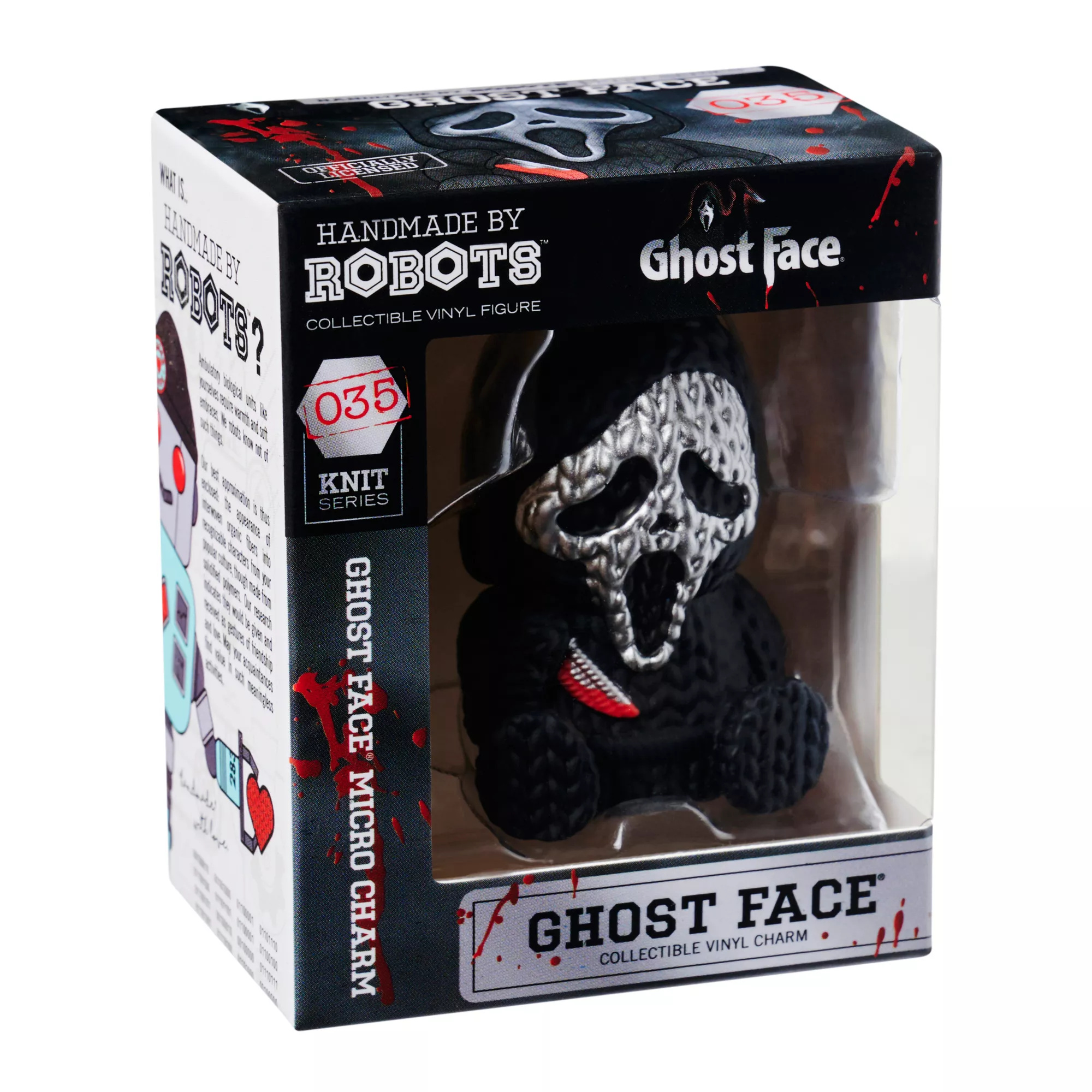 Ghost Face Metallic Silver Micro Charm