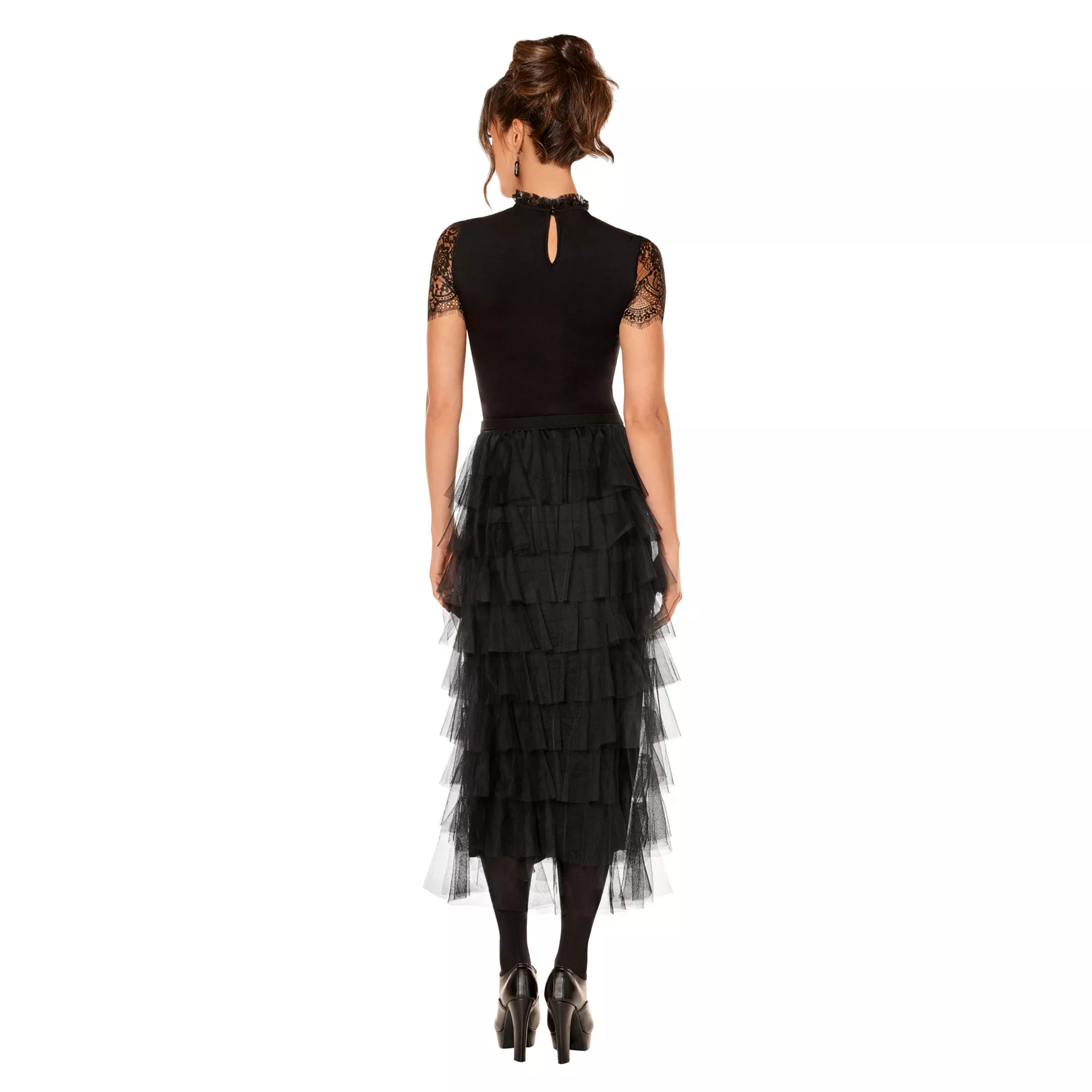 Black Layered Tulle Skirt at Spencer's