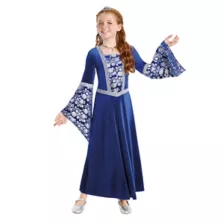 Kids Blue Medieval Dress Costume at Spirit Halloween