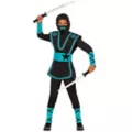 Kids Blue Light-Up EL Wire Ninja Costume at Spirit Halloween