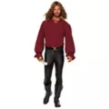 Adult V-Neck Burgundy Peasant Top at Spencer's