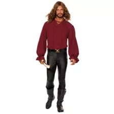 Adult V-Neck Burgundy Peasant Top at Spencer's