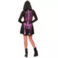 Adult Neon Pink Skeleton Hooded Dress at Spirit Halloween