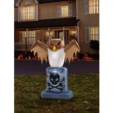 4.5 Ft. Owl Tombstone Light-Up Inflatable Decoration at Spirit Halloween