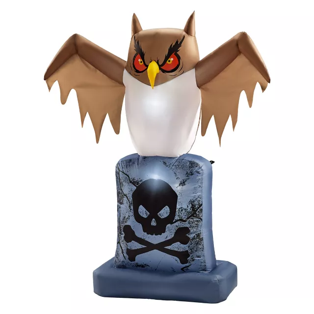 4.5 Ft. Owl Tombstone Light-Up Inflatable Decoration at Spirit Halloween