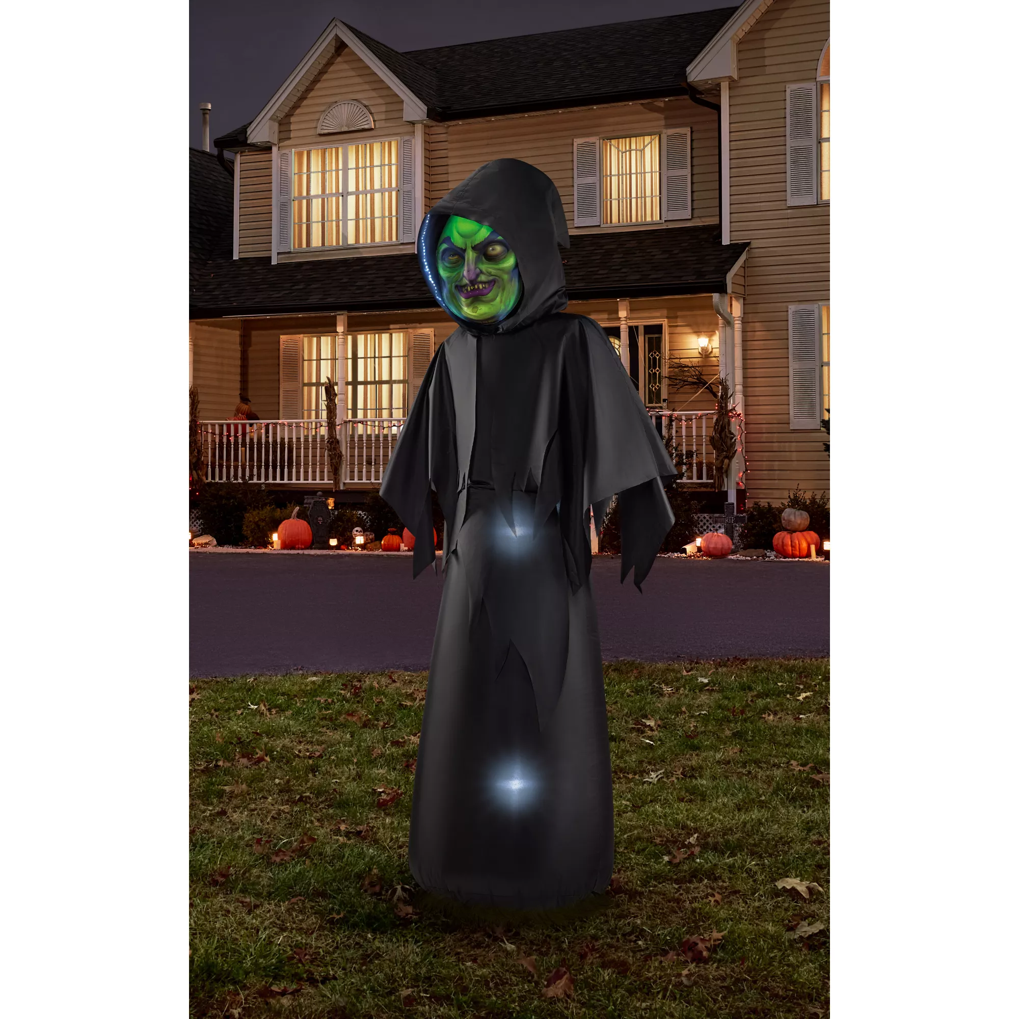 6 Ft. Masked Hooded Figure Light-Up Inflatable Decoration at Spirit Halloween