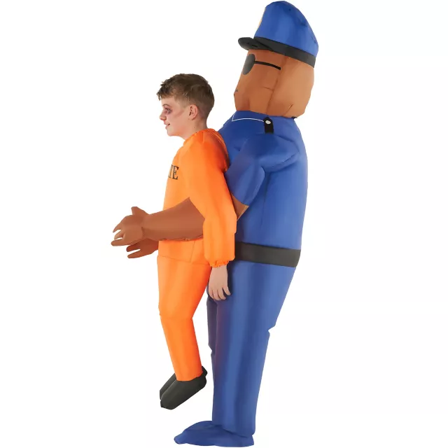 Kids Police and Inmate Inflatable Costume at Spirit Halloween