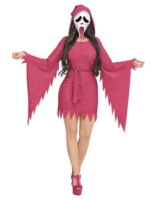 Adult Ghost Face Pink Bling Dress Costume