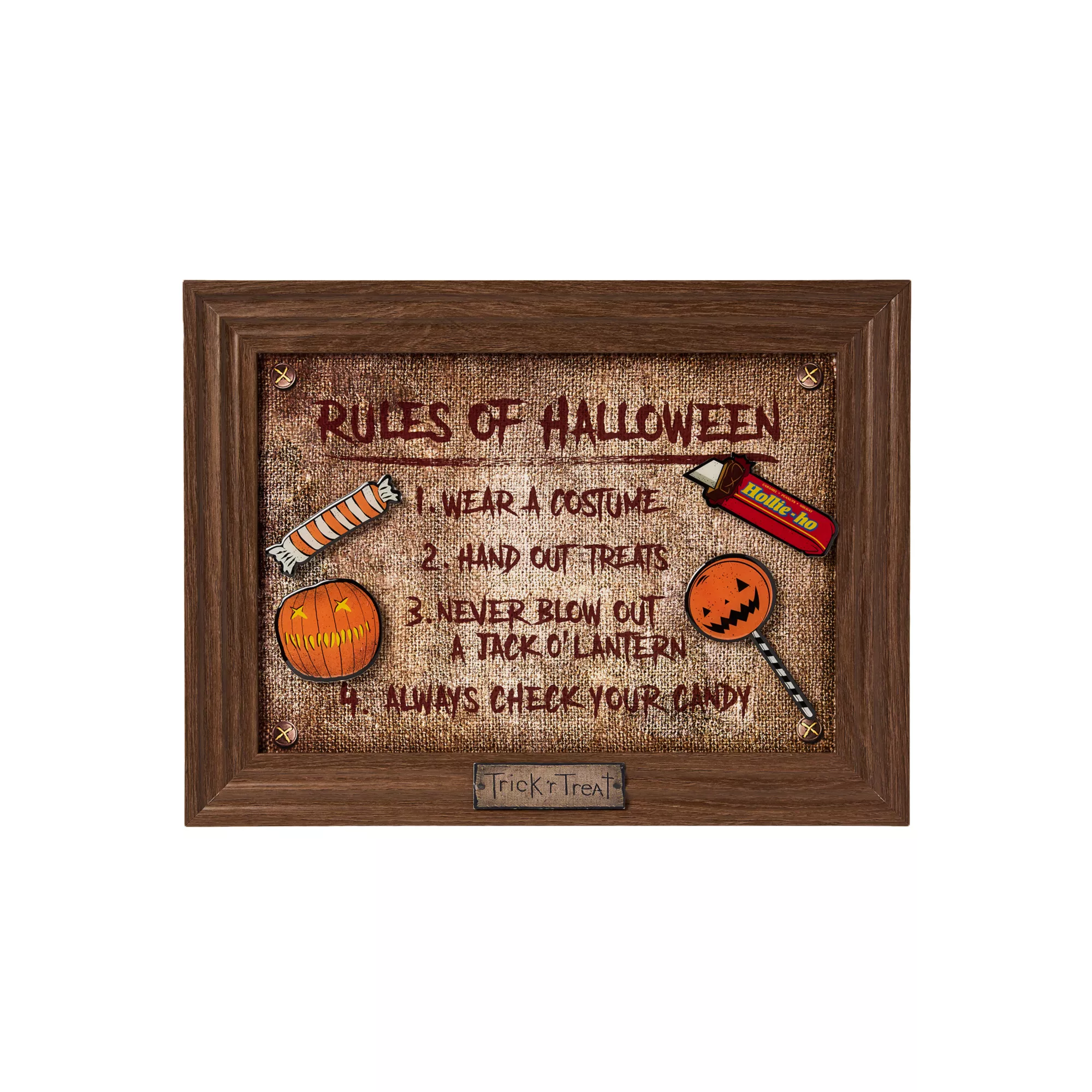 Rules of Halloween Removable Magnets Sign - Trick 'r Treat