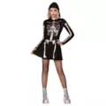 Adult Holographic Skeleton Hooded Dress at Spirit Halloween