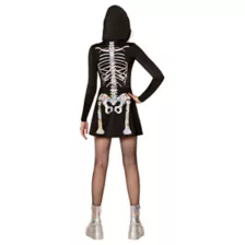 Adult Holographic Skeleton Hooded Dress at Spirit Halloween