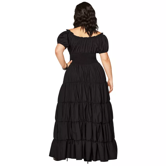 Long Black Peasant Dress