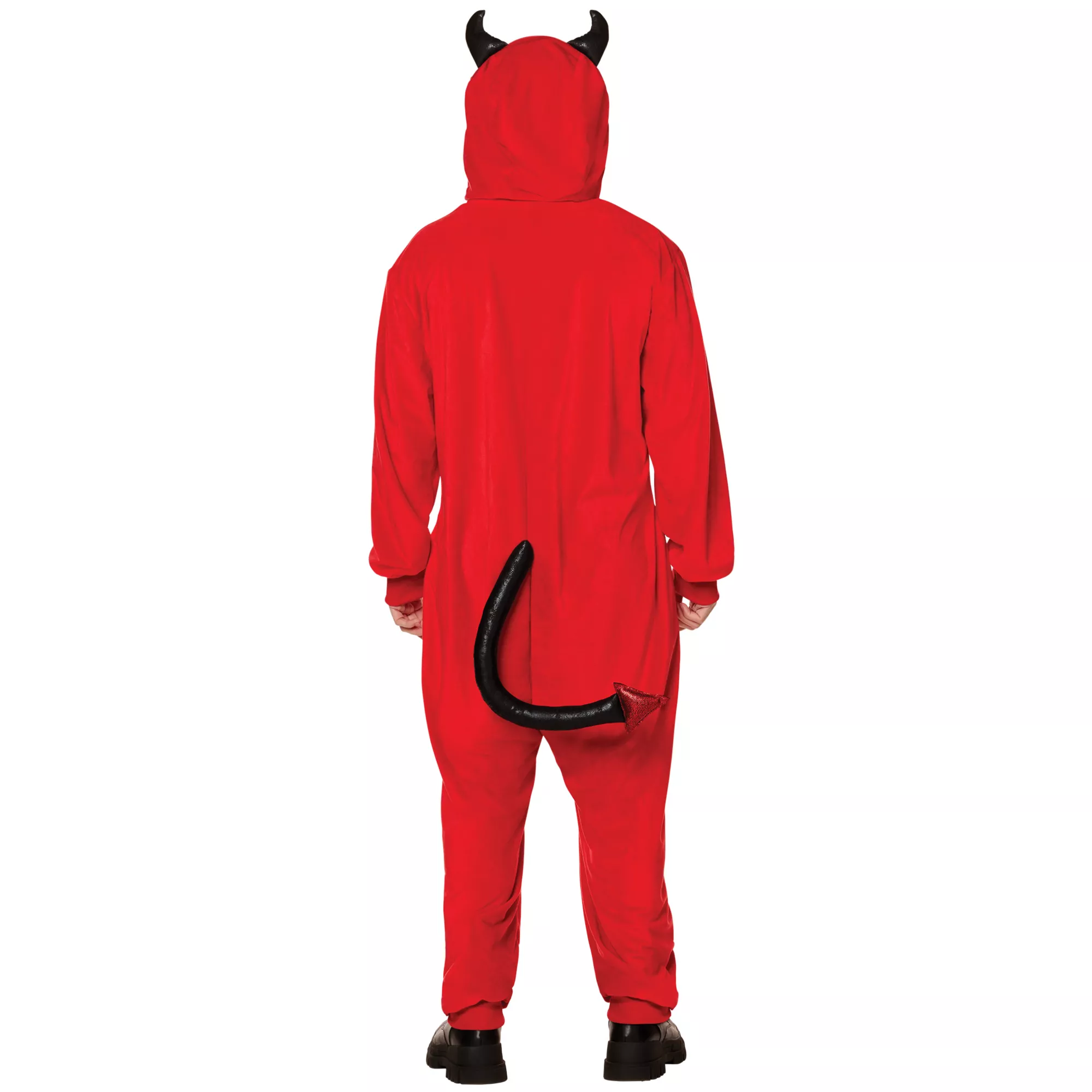 Adult Red and Black Devil Jumpsuit at Spencer's