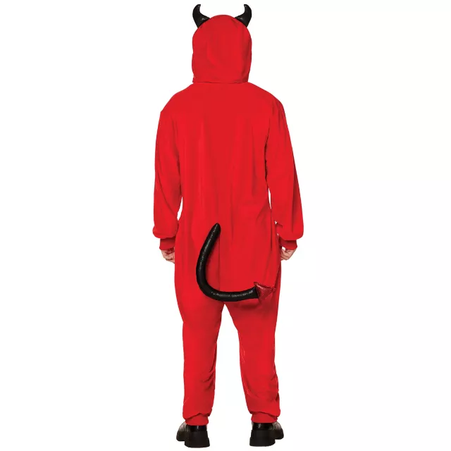 Adult Red and Black Devil Jumpsuit at Spencer's