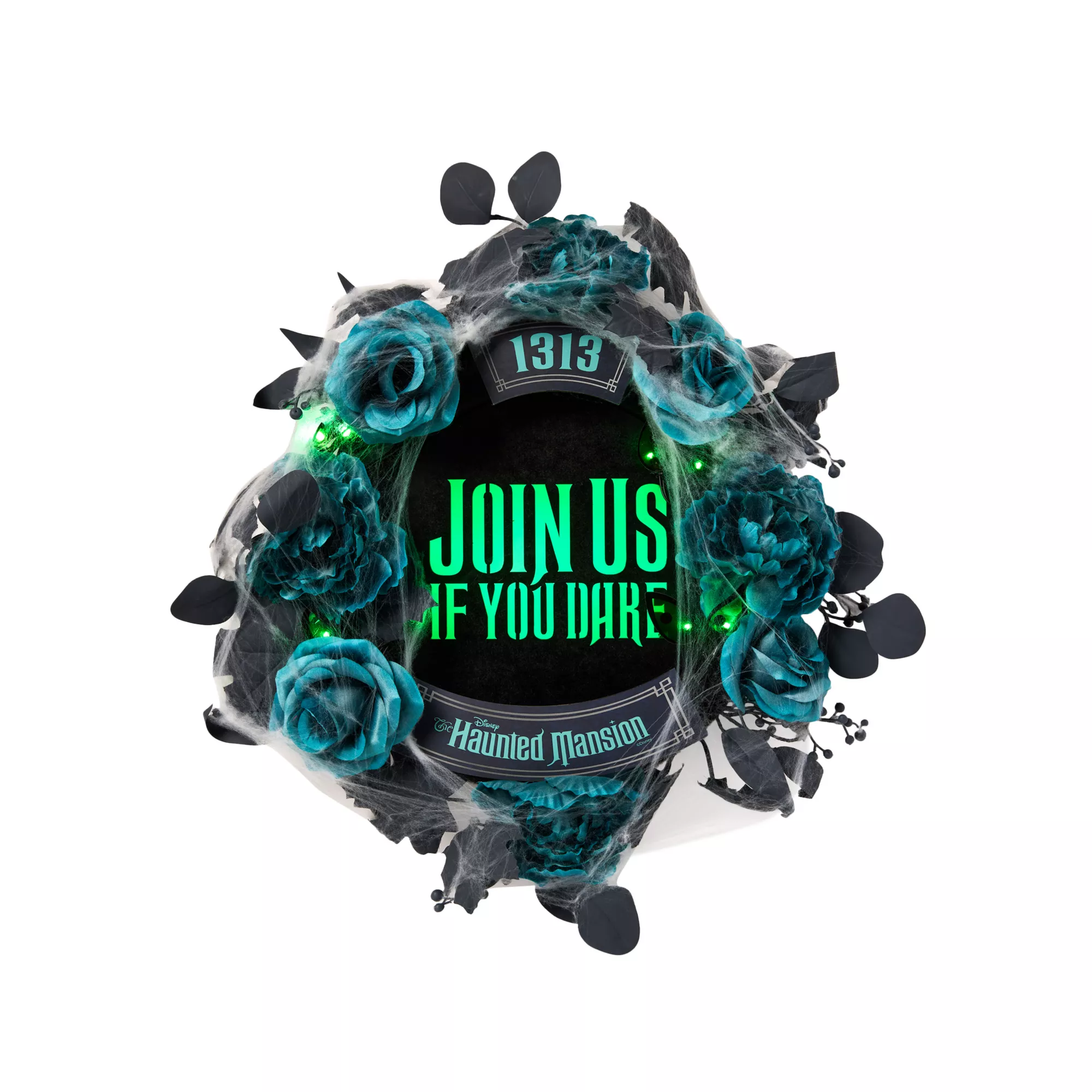 Light-Up Join Us If You Dare Wreath - Disney The Haunted Mansion at Spencer's