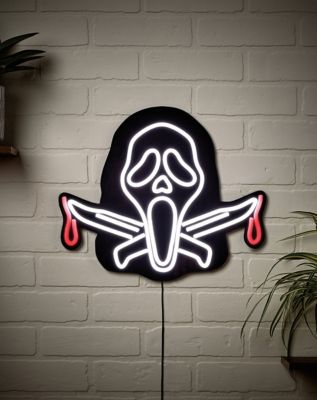 Ghost Face Neon LED Light-Up Sign