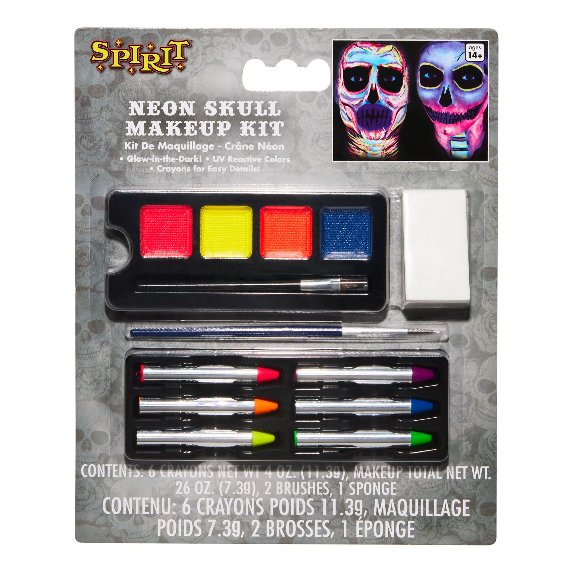 UV Reactive Neon Skull Makeup Kit at Spirit Halloween