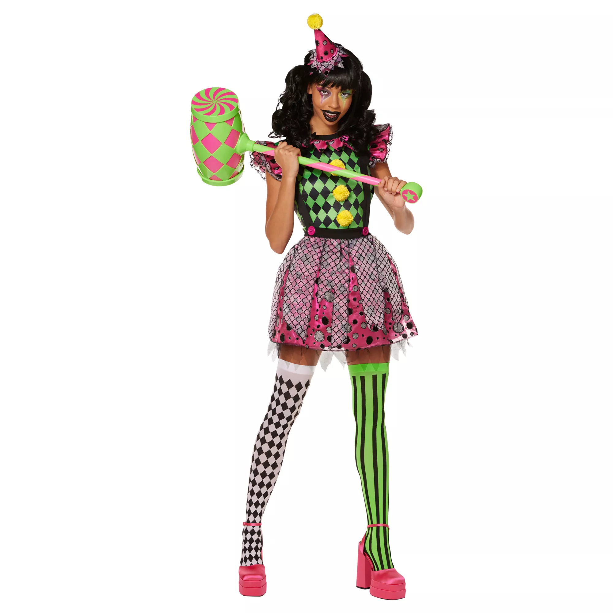 Adult Neon Clown Costume