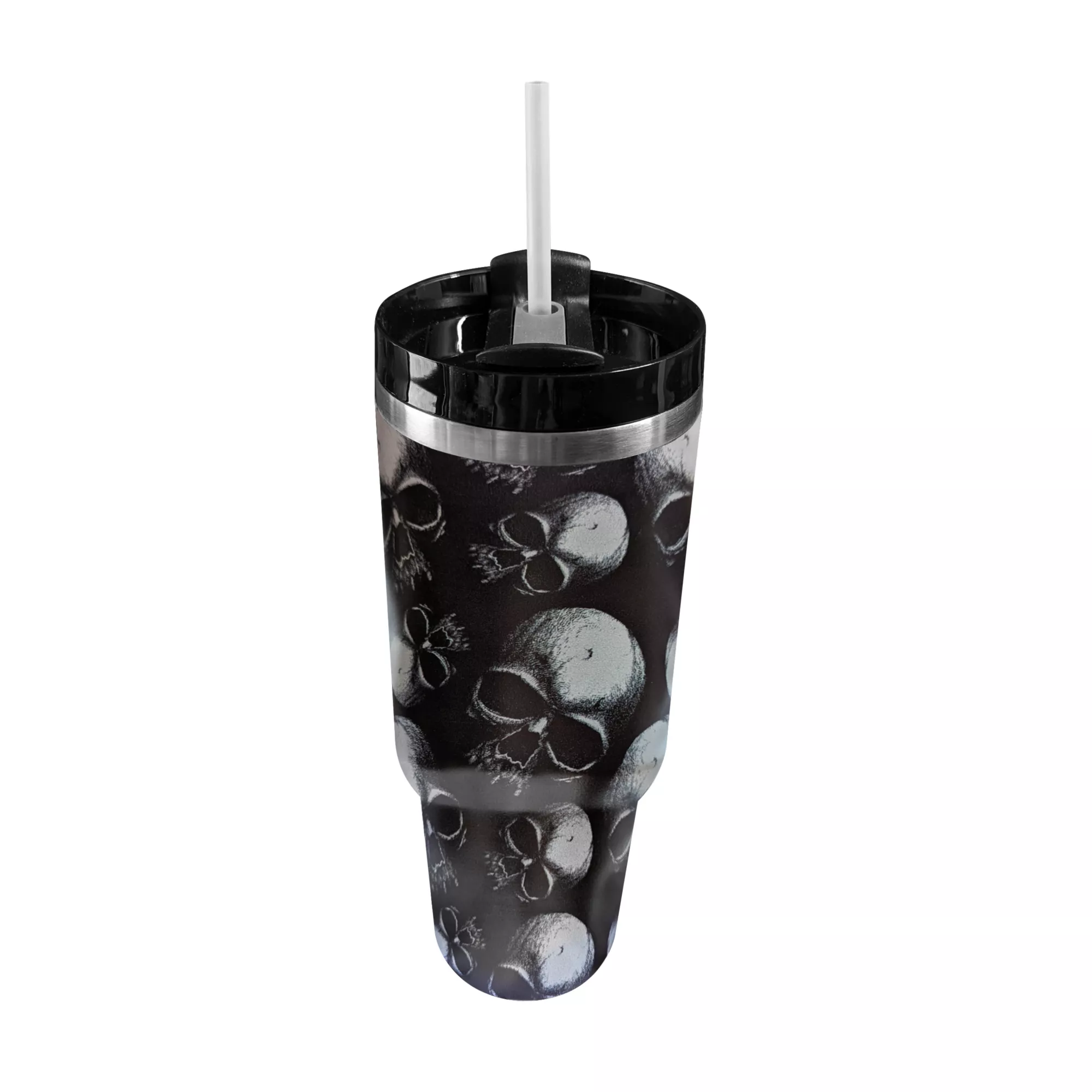 Skull Portable Travel Tumbler with Straw - 40 oz. at Spencer's
