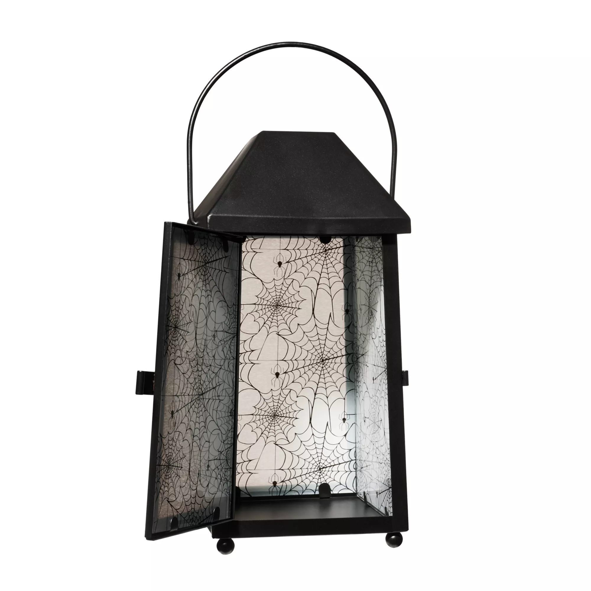 White Glass Spider Web Lantern at Spencer's