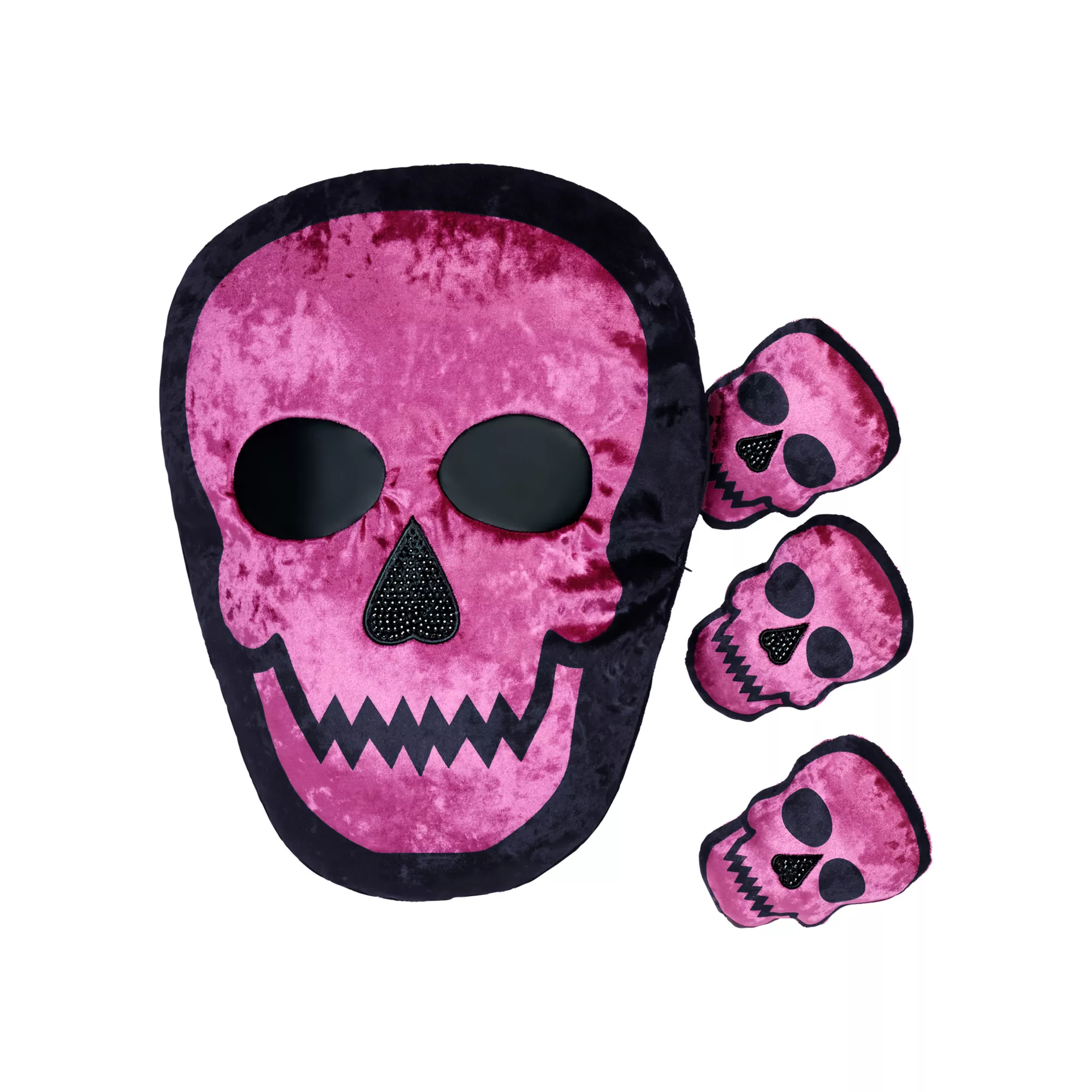 Pink Skull Zip-Up Pillows Set - 4 Pack at Spirit Halloween