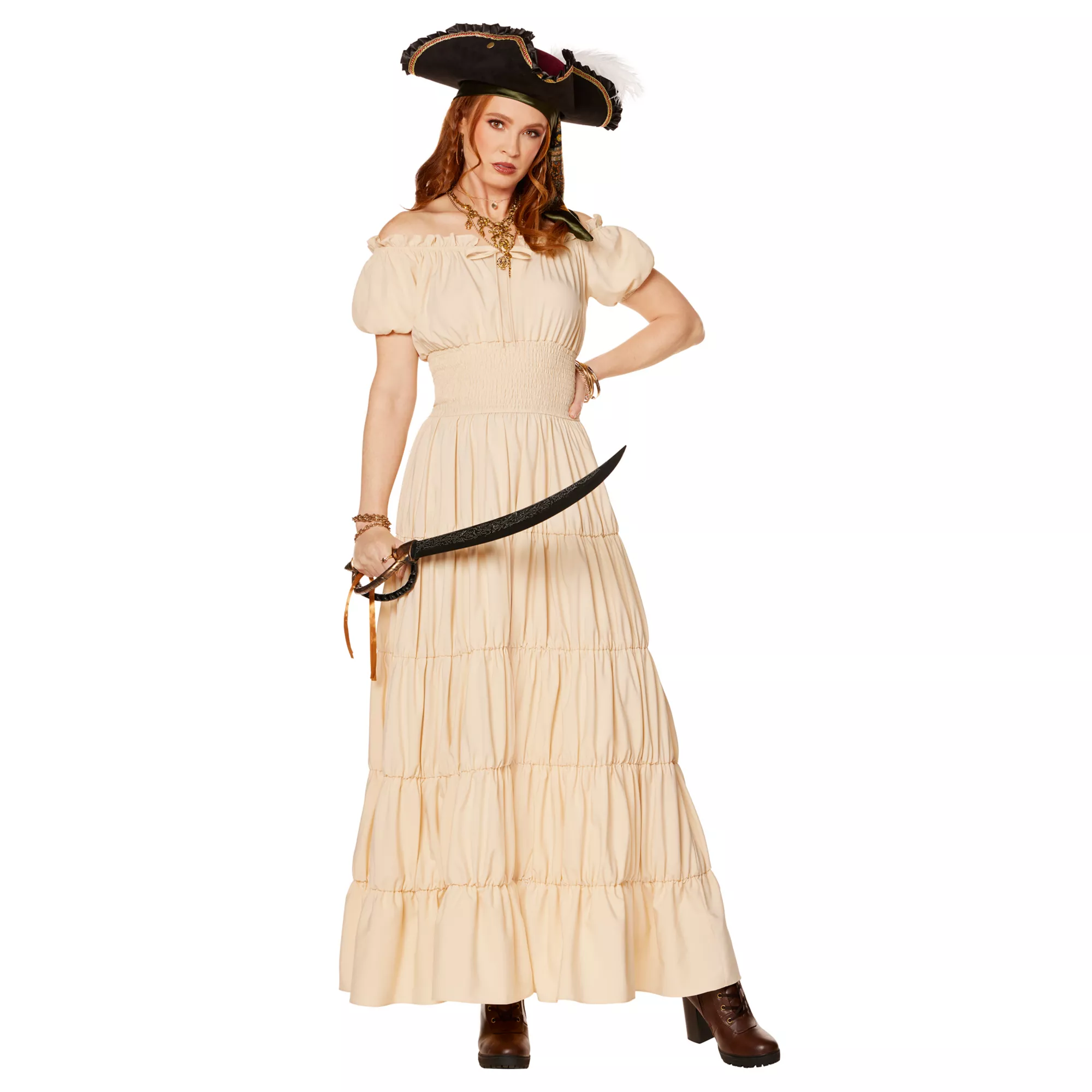 Adult Beige Peasant Dress at Spirit Halloween