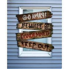 Scary Phrase Haunted Window Boards at Spirit Halloween
