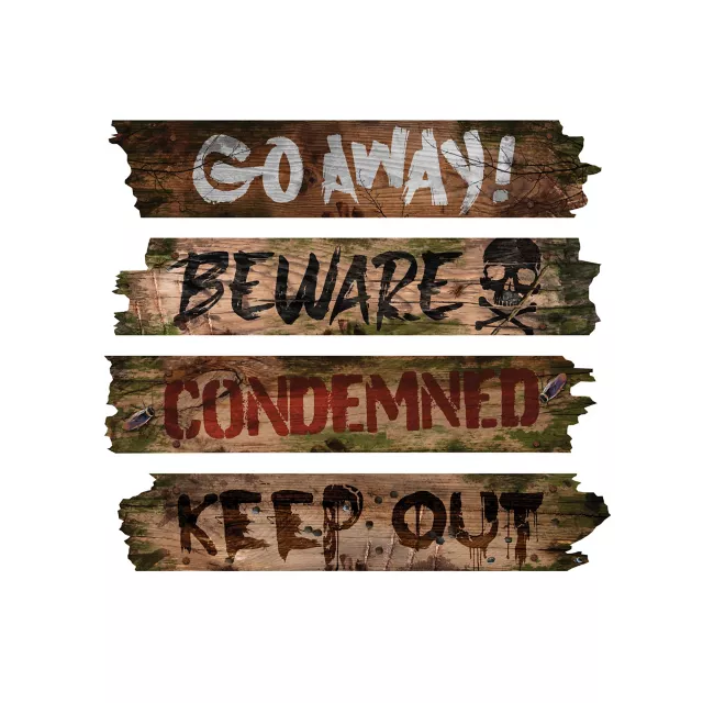 Scary Phrase Haunted Window Boards at Spirit Halloween