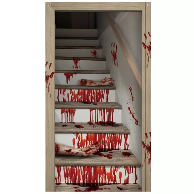 Bloody Stairs Door Cover at Spirit Halloween