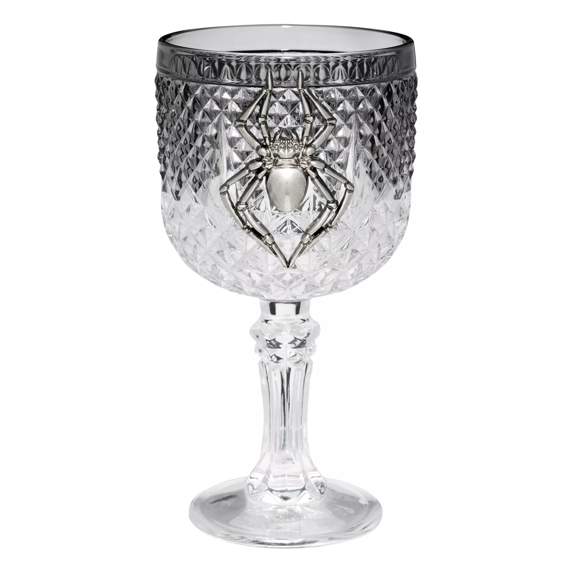 Silver Spider Gothic Glass Goblet at Spirit Halloween