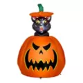 3 Ft 7 In Light-Up Animated Rising Pumpkin Cat Inflatable Decoration at Spirit Halloween