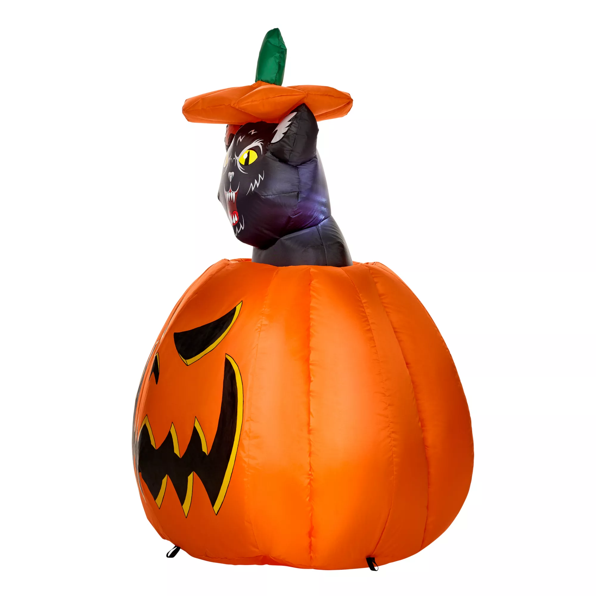 3 Ft 7 In Light-Up Animated Rising Pumpkin Cat Inflatable Decoration