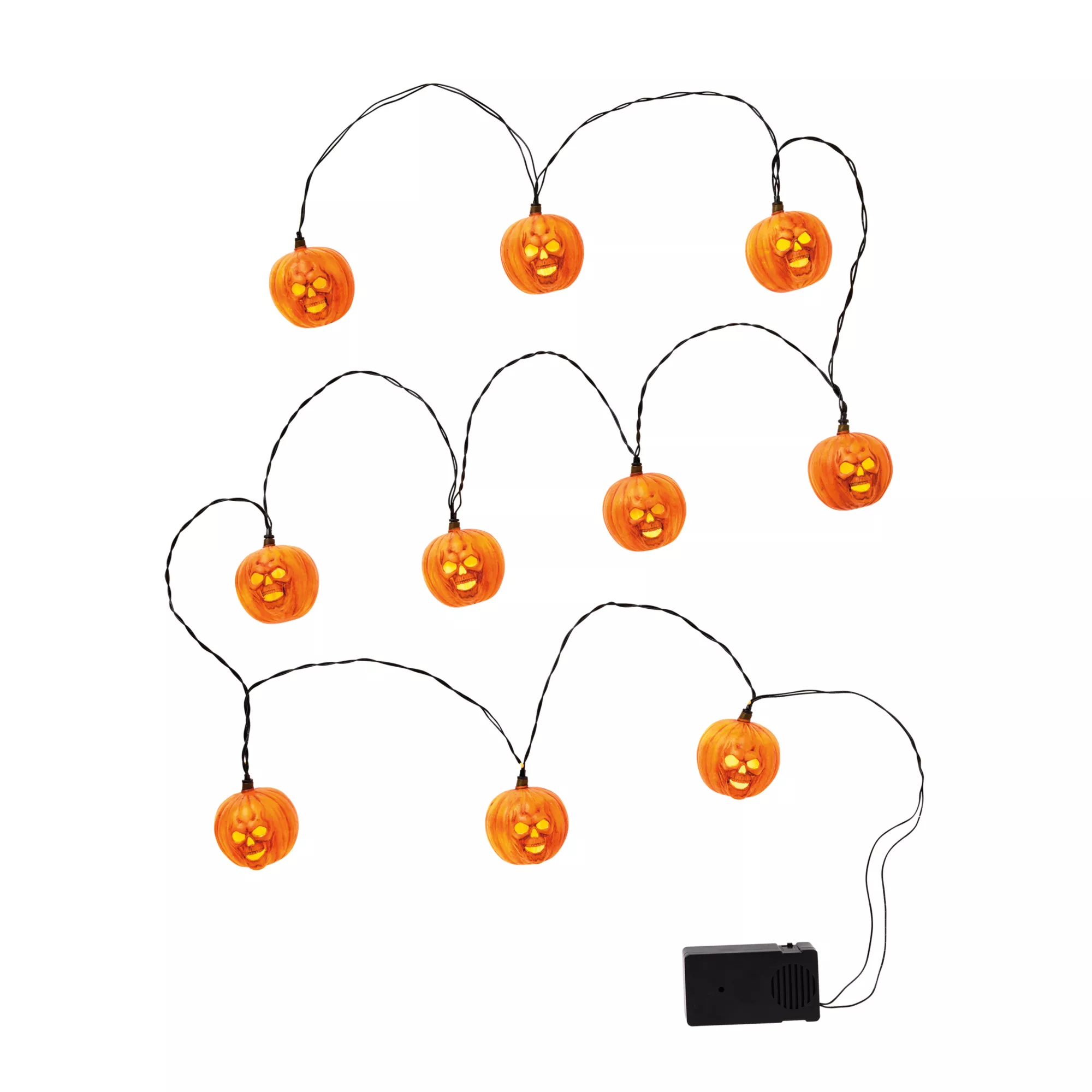 Orange Jack-o'-Lantern Skull String Lights - Halloween II at Spirit Halloween