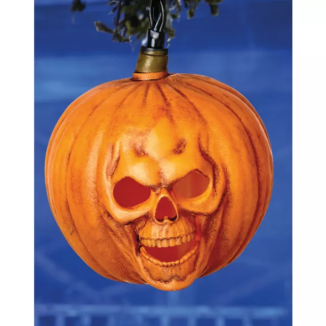 Orange Jack-o'-Lantern Skull String Lights - Halloween II at Spirit Halloween
