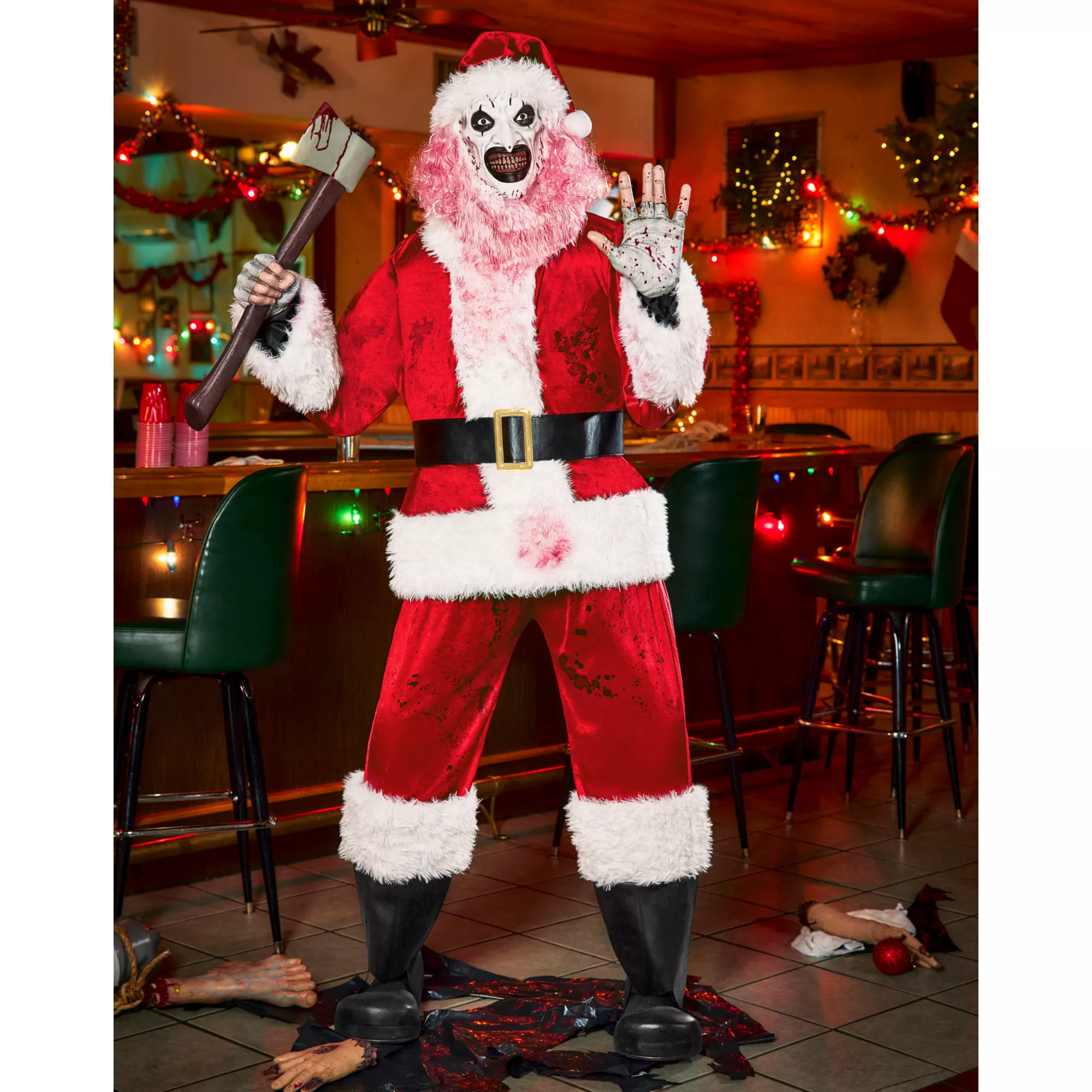 6 Ft 3 In Art the Clown Santa Claus Animatronic - Terrifier 3 at Spirit Halloween