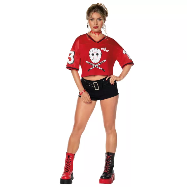 Adult Jason Voorhees Cropped Football Jersey - Friday the 13th
